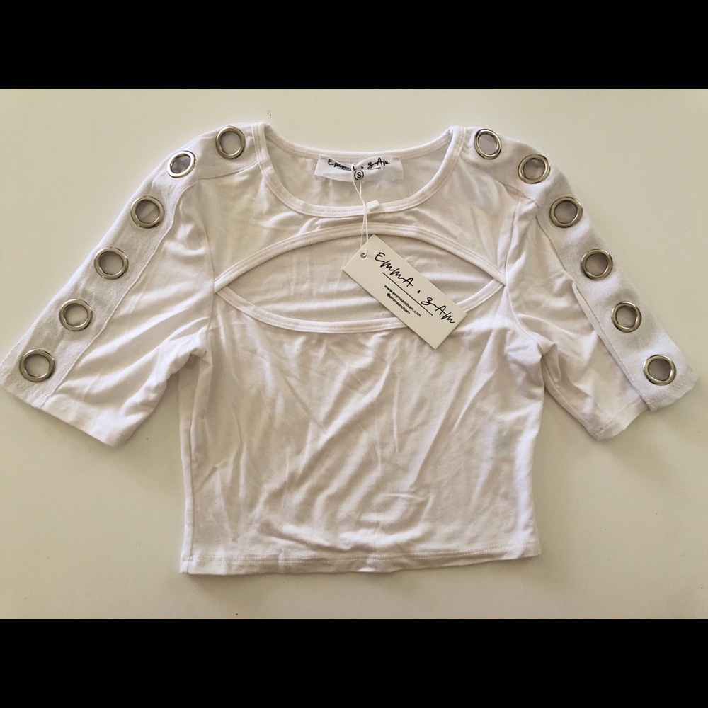 Emma and Sam White Cropped Top